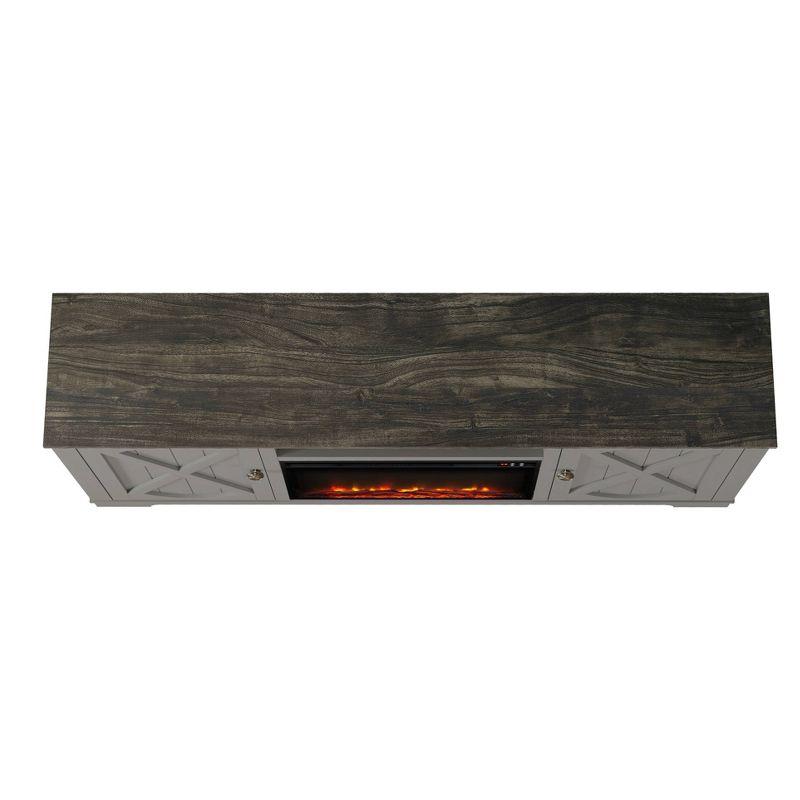 Farmhouse TV Stand for TVs up to 70'' with Electric Fireplace & Storage Cabinets - Festivo