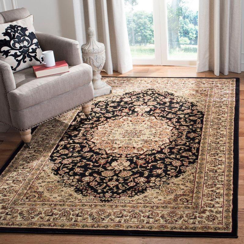 Lyndhurst LNH222 Power Loomed Area Rug - Black/Ivory - 5'3"x7'6" - Safavieh