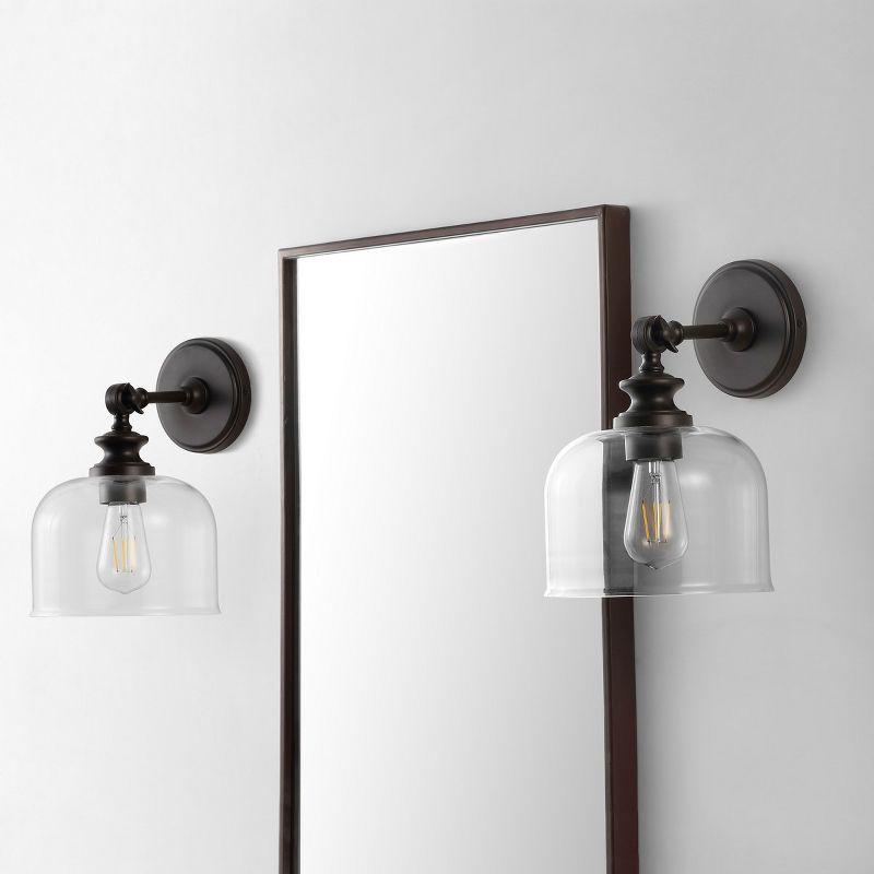 Neri 8" Wall Sconce (Set of 2) - SCN4065 - Oil Rub Bronze/Clear - Safavieh