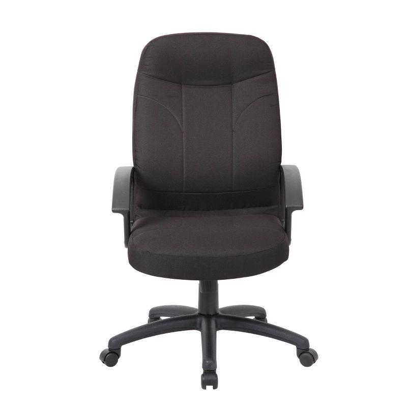 Mid Back Fabric Managers Chair Black - Boss Office Products: Ergonomic, Swivel, Adjustable Height, Metal Frame