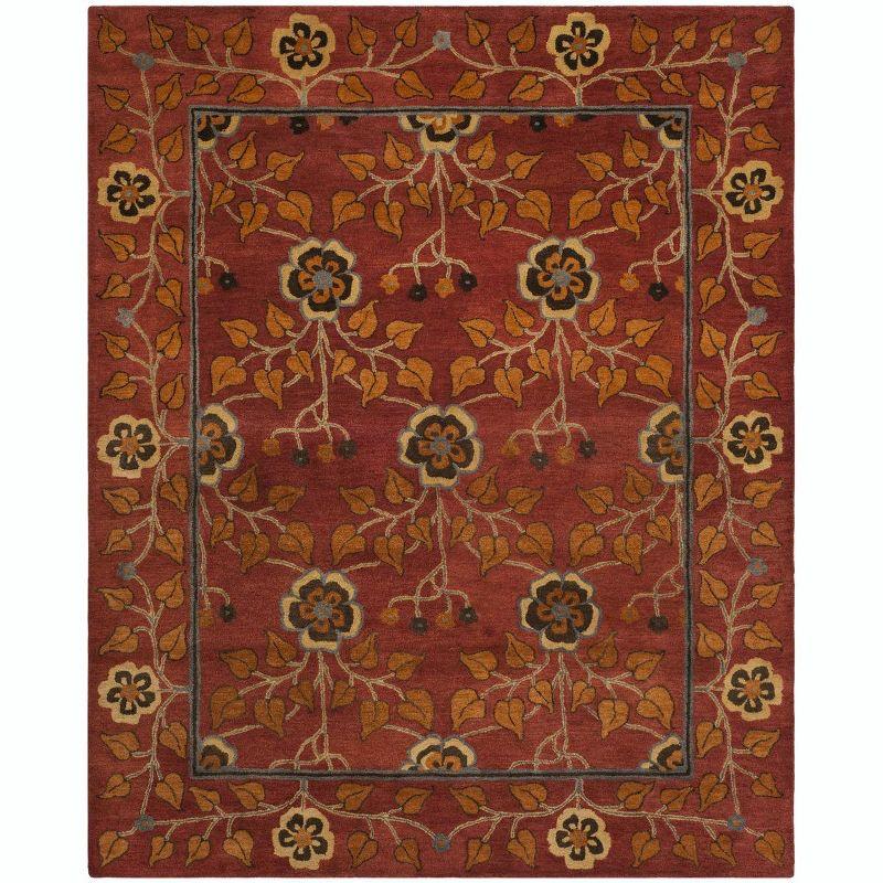 Heritage HG407 Handmade Area Rug - 9'x12' - Red/Multi - Safavieh