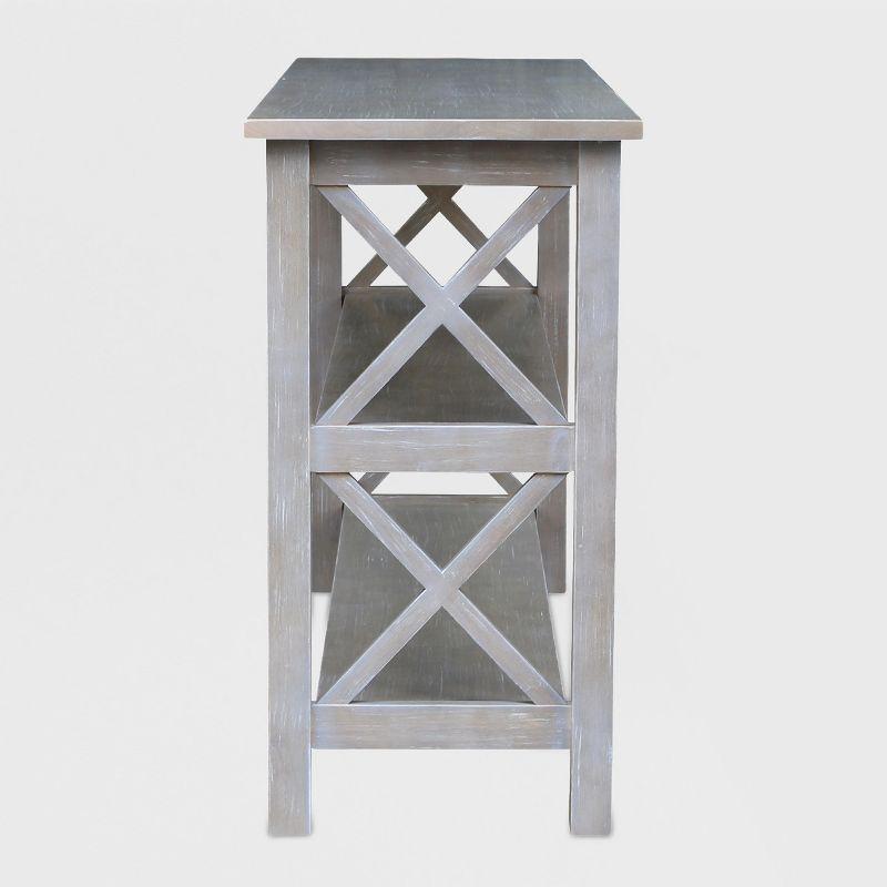 Hampton Console Table Washed Gray/Taupe - International Concepts: Solid Wood, Entryway, Foyer, Sofa Table