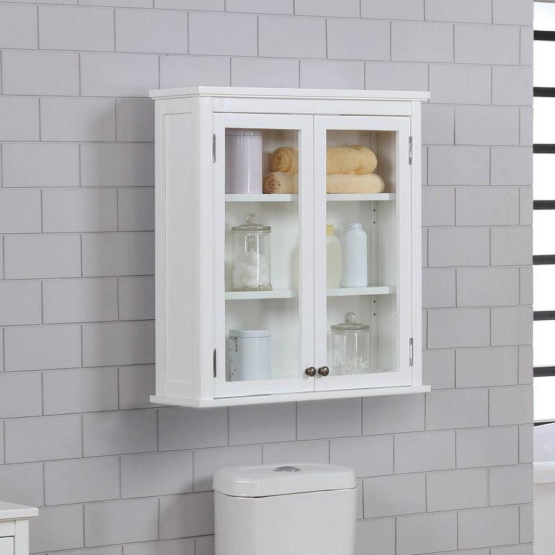 29"x27" Dorset Wall Mounted Bath Storage Cabinet White - Alaterre Furniture