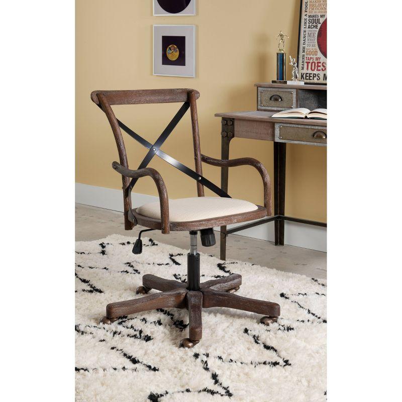 Carson Boho Cafe Style Office Chair with Casters & Adjustable Seat - Linon