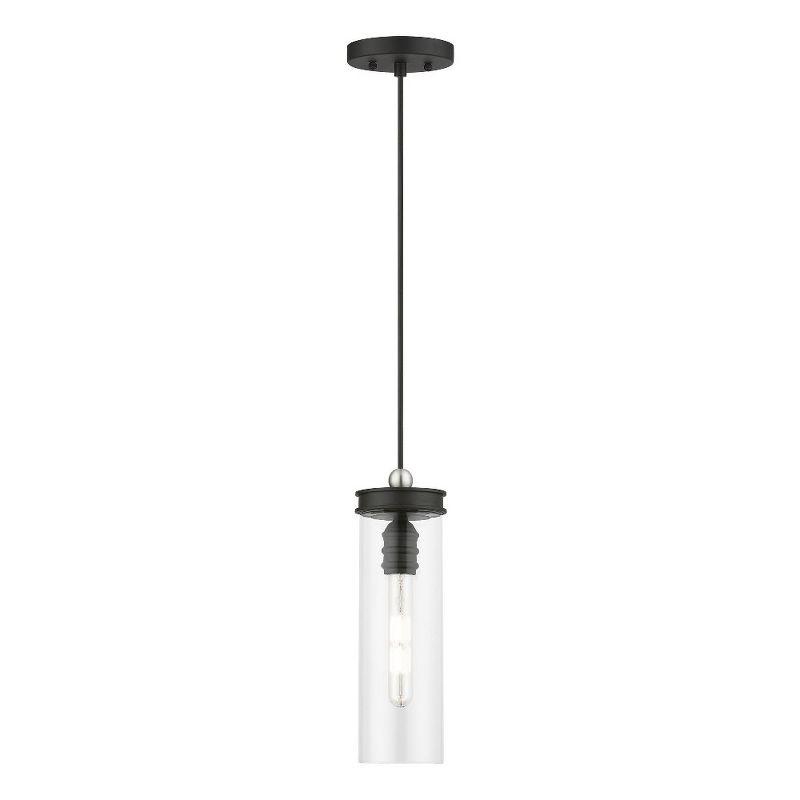 Livex Lighting Devoe 1 - Light Pendant in  Black/Brushed Nickel