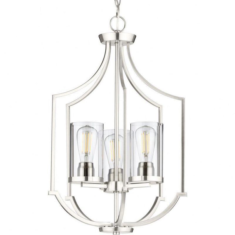 Lassiter 3-Light Brushed Nickel Pendant with Clear Glass Shades