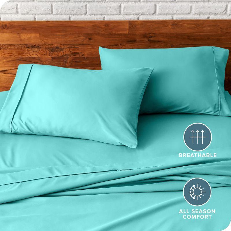 Microfiber Standard - Open End - 20 x 30 Turquoise Pillowcase Set by Bare Home