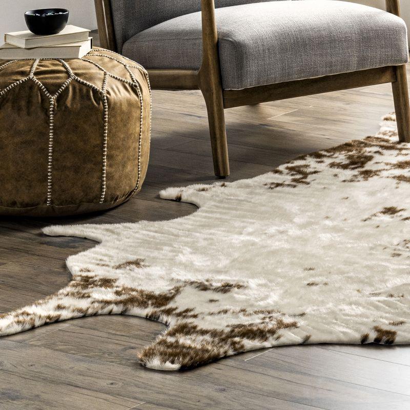 nuLOOM Marcia Machine Washable Faux Cowhide Area Rug