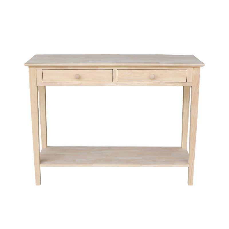 International Concepts Spencer Server-Wood: Hardwood Entryway Table with Drawers & Fixed Shelf