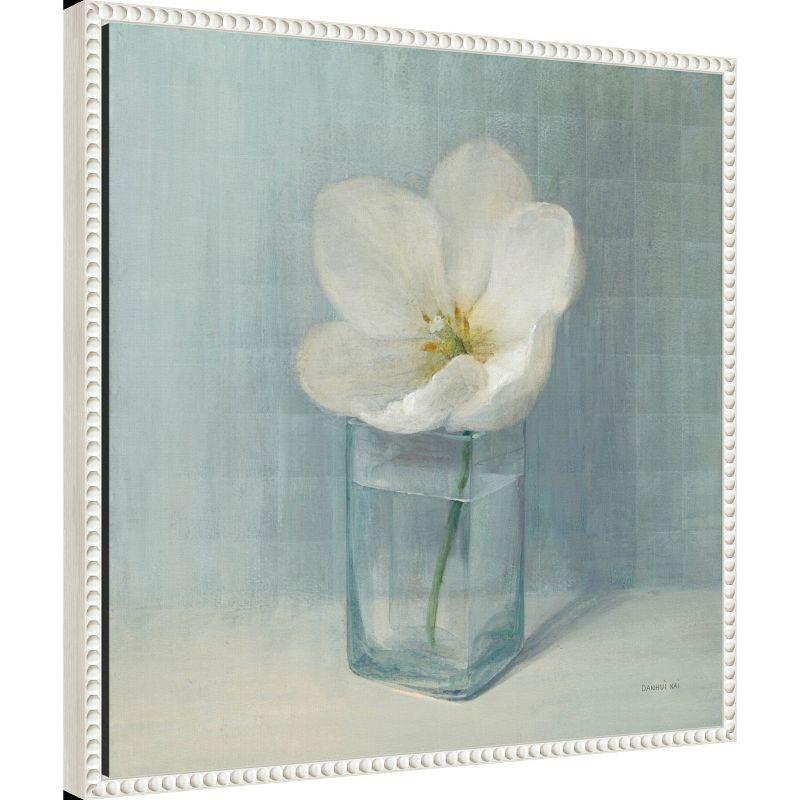 Amanti Art Single White Tulip by Danhui Nai Framed Canvas Wall Art