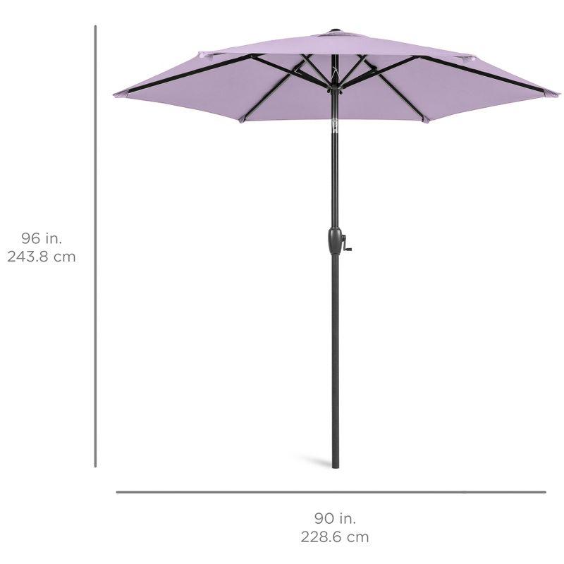 Best Choice Products 7.5ft Heavy-Duty Outdoor Market Patio Umbrella w/ Push Button Tilt, Easy Crank - Lavender