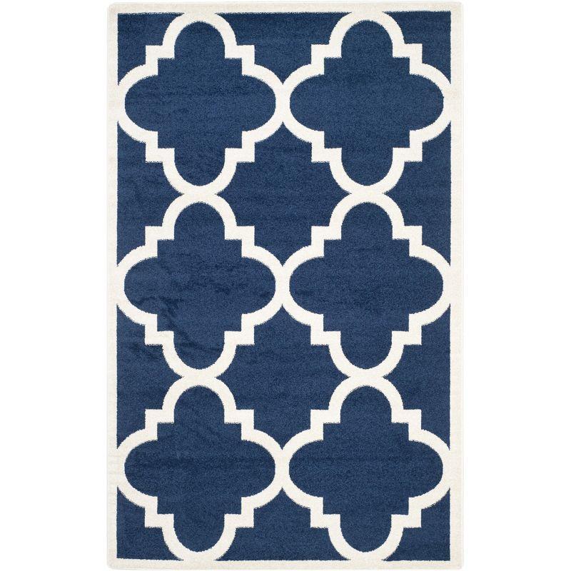 Amherst Easy-Care Gray Geometric Synthetic 5' x 8' Area Rug