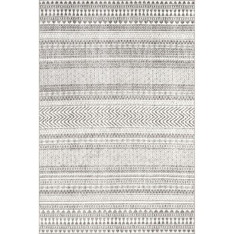 Nuloom Catherina Trellis 4x6 Indoor Area Rug for Living Room Bedroom Dining Room Kitchen, Grey/Ivory