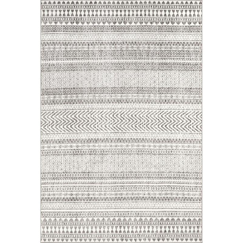 Catherina Gray Geometric Patterned 7x9 Area Rug