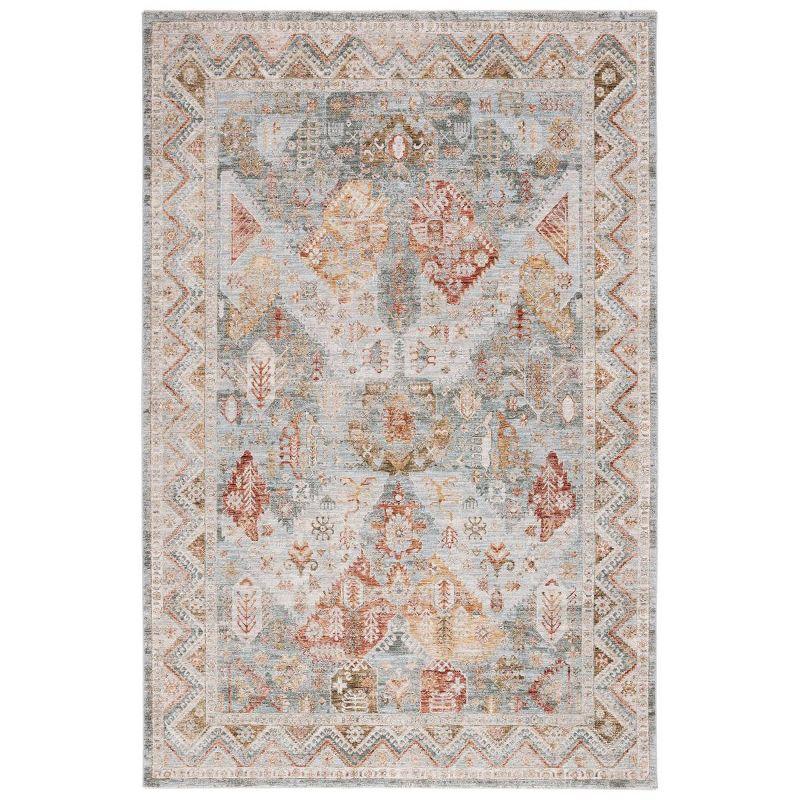 Hamilton HLT104 Power Loomed Area Rug - Blue/Gold Rust - 8'x10' - Safavieh.