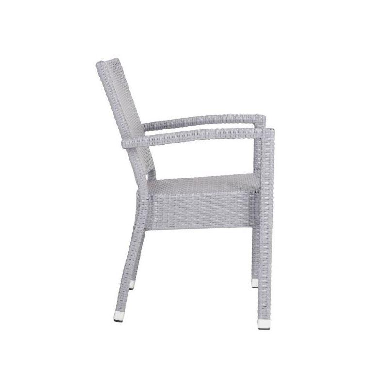 Kelda Stackable Arm Chair Indoor/Outdoor (Set Of 2) - PAT4004 - Grey - Safavieh