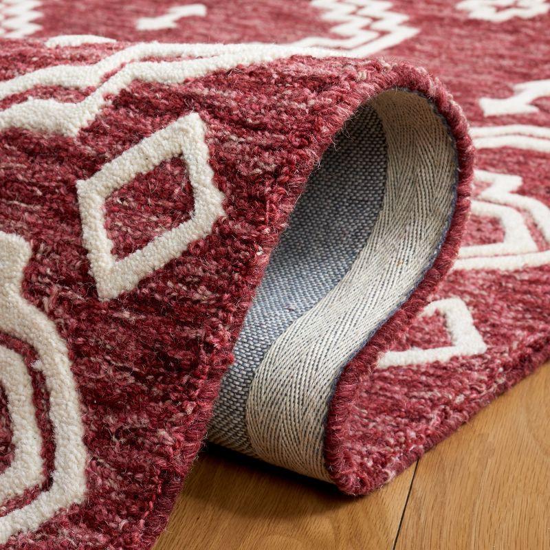 Abstract ABT852 Handmade Indoor Area Rug - Red/Ivory - 4'x6' - Safavieh