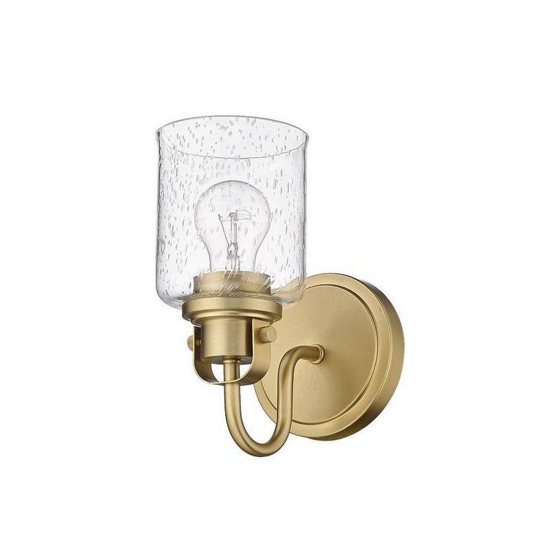 Heirloom Gold Dimmable Wall Sconce with Seeded Glass Shade