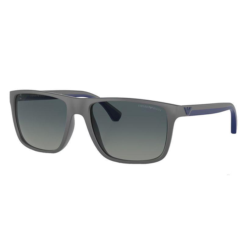 Matte Grey Square Polarized Sunglasses with Blue Gradient Lenses