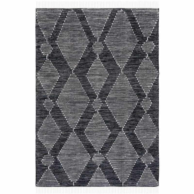 Bohemian Nomad Black & Ivory 4' x 6' Synthetic Area Rug