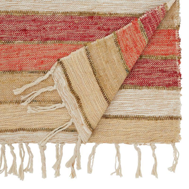 Colorful Cotton Striped Fringe Table Runner, 16"x72"