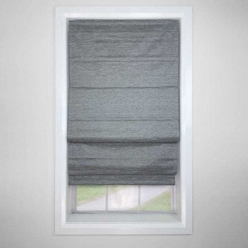 Versailles Caesar Cordless Roman Blackout Shades For Windows Insides/Outside Mount Ash Grey