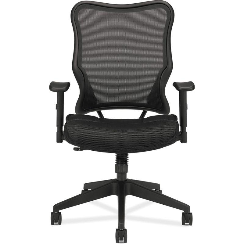 ErgoComfort High-Back Black Mesh Swivel Task Chair with Adjustable Arms