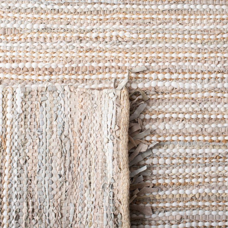 Vintage Leather VTL373 Hand Woven Area Rug - Beige/Multi - 6'x6' - Safavieh.