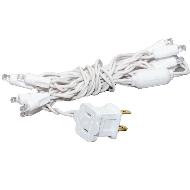 Novelty Lights 10 Light Pure White LED Christmas Craft Mini Light Set (White Wire, 5 Feet)