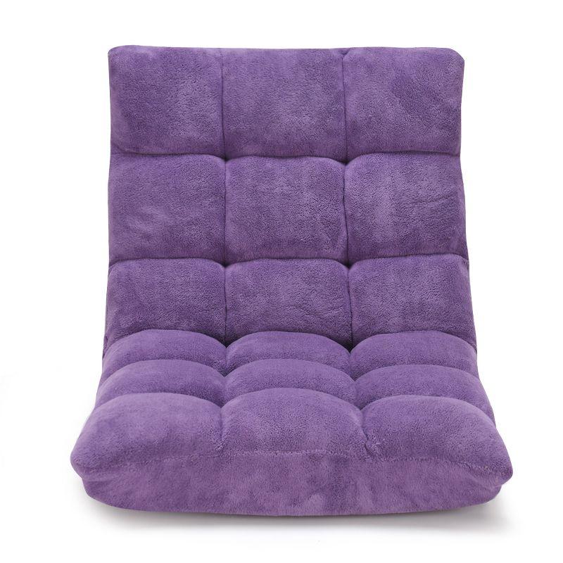 Tangkula Adjustable 14-Position Floor Chair ,Padded Gaming Chair Lazy Recliner Purple