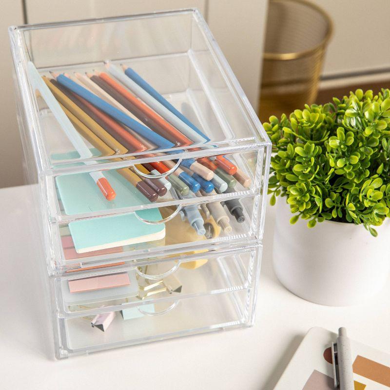 Thomas Martha Stewart Plastic Desktop Storage with Half Moon Opening Pullout Drawers