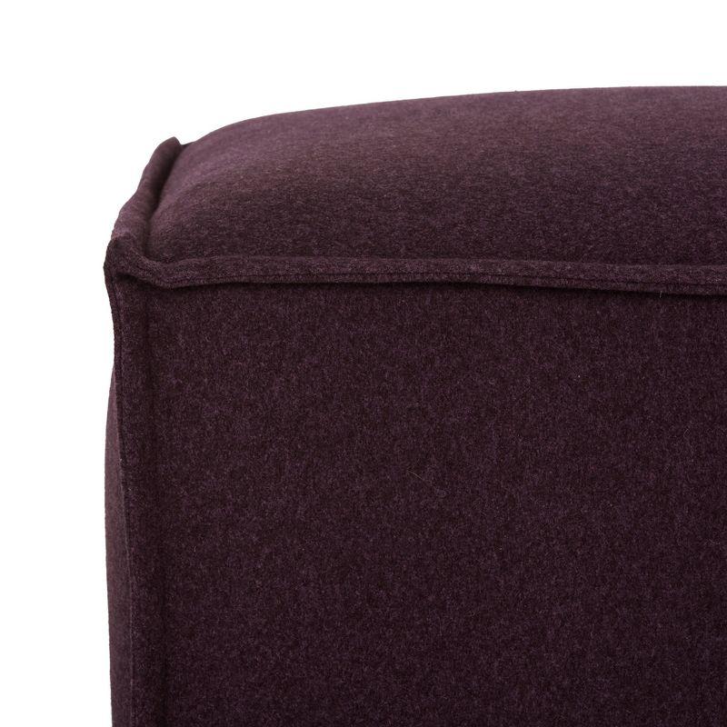 Plum Chic 25" Transitional Felted Wool Pouf Ottoman