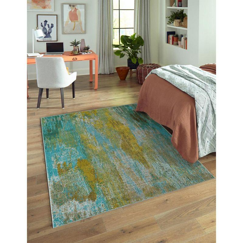 Unique Loom 2' 2 x 3' 1 Jardin Lilly Turquoise Area Rug
