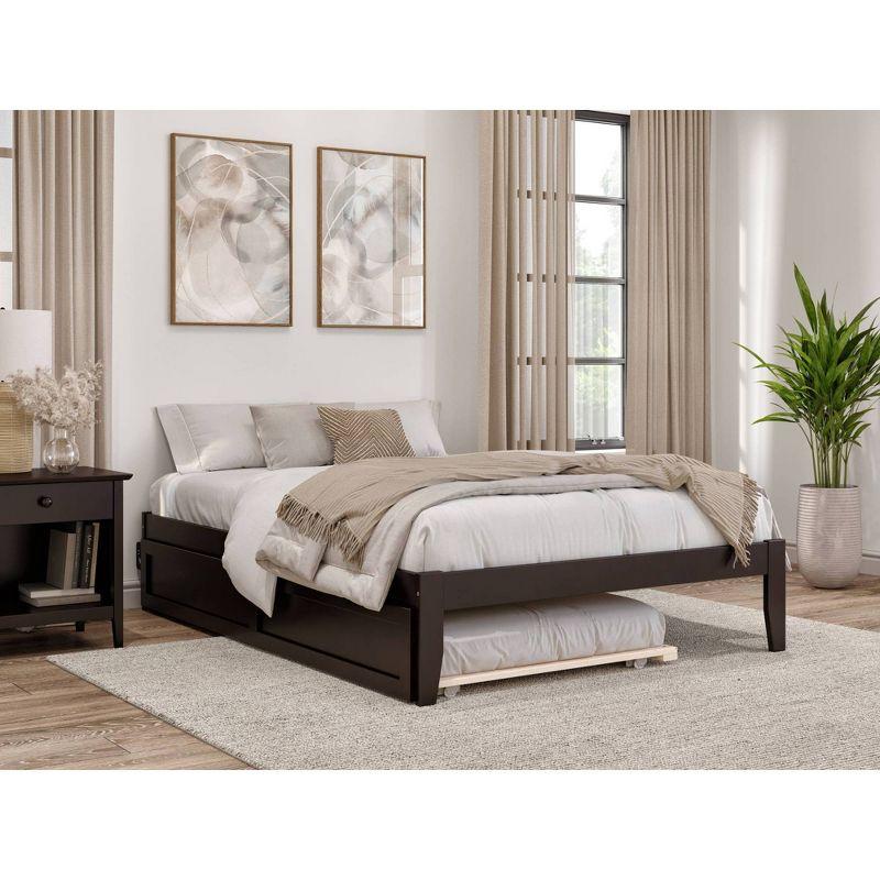 Espresso Full Platform Bed with Twin Trundle and Drawers