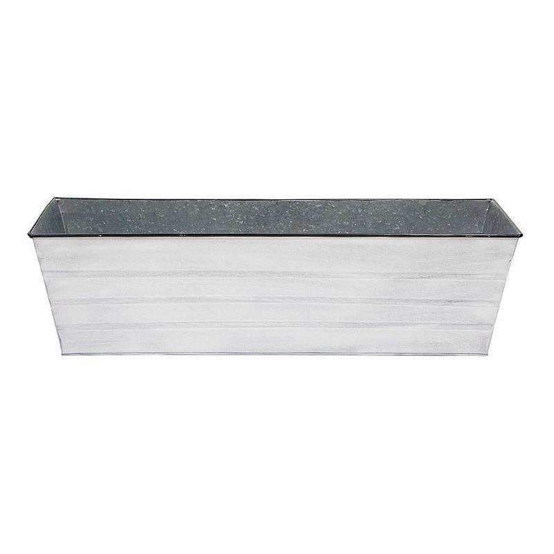 Cape Cod White Galvanized Steel Large Outdoor Flower Box