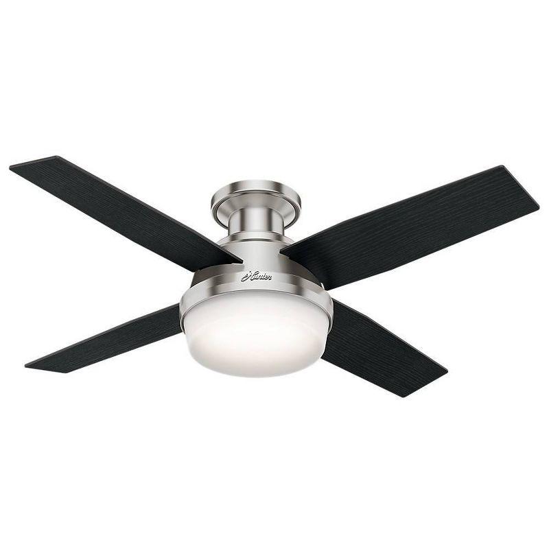 Hunter 44" Brushed Nickel Low Profile Ceiling Fan with LED Light