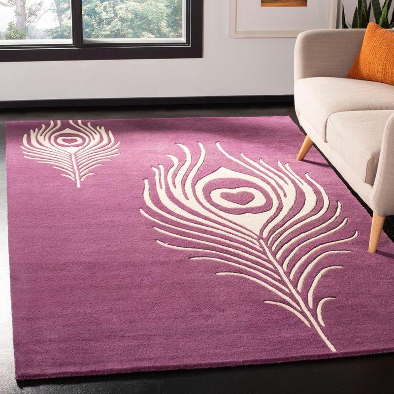 Soho SOH704 Hand Tufted Indoor Area Rug - Purple/Ivory - 5'x8' - Safavieh