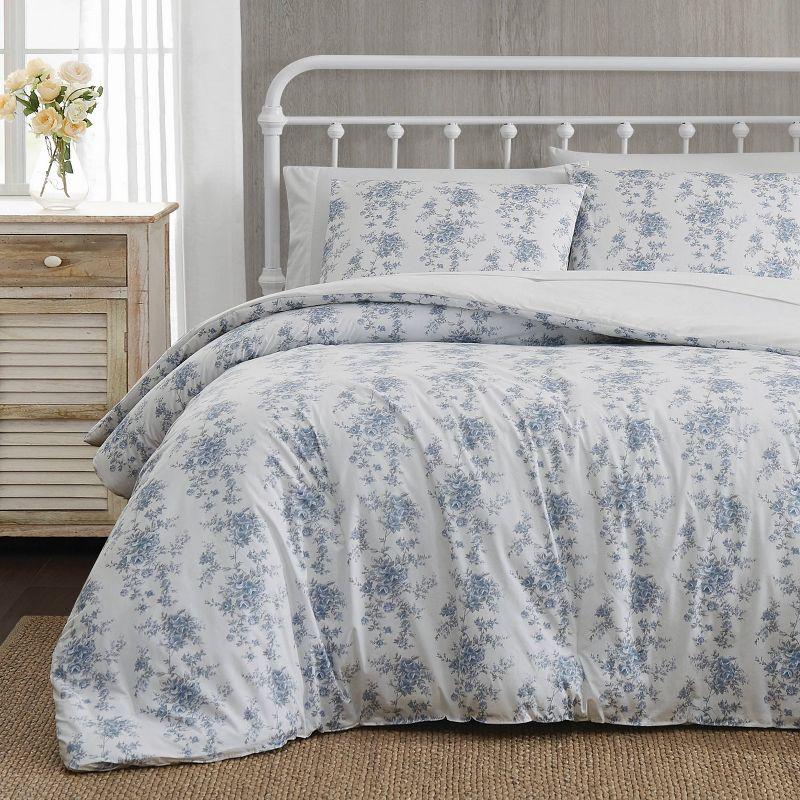 The Farmhouse By Rachel Ashwell British Rose Comforter Set White/Blue