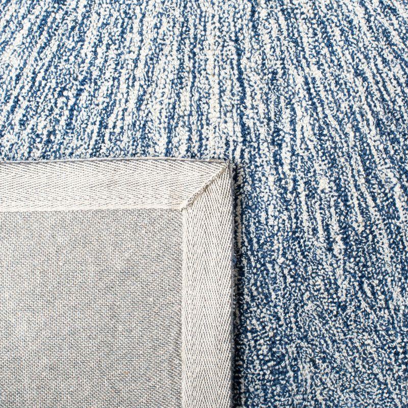 Handmade Elegance 59" Square Tufted Blue Wool Rug