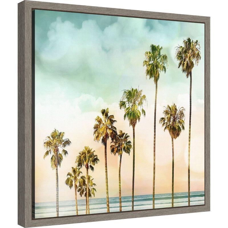 Amanti Art Beach Palms I by Devon Davis Canvas Wall Art Print Framed 16 x 16-in.