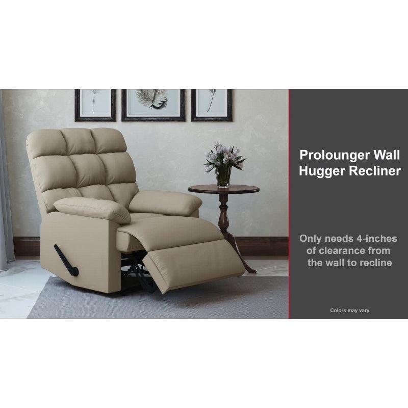 Microfiber Wall Hugger Side Lever Recliner with Padded Arms Blue - Prolounger