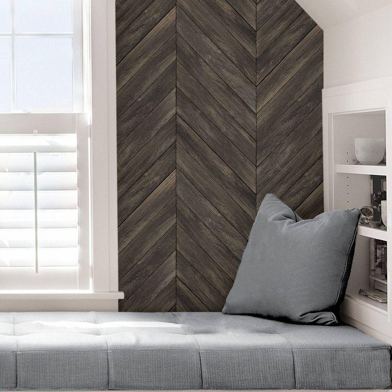 InHome Wildwood Peel And Stick Wallpaper Walnut: Self-Adhesive Vinyl, Wood Grain Design, Modern Decor, Peelable & Washable