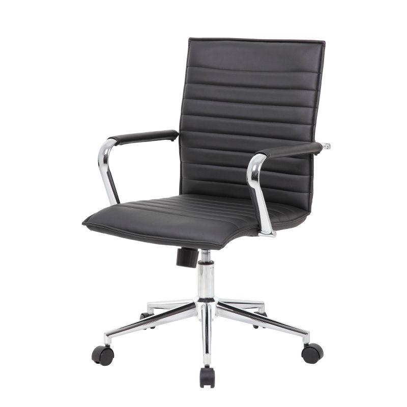 Black Vinyl and Chrome Swivel Task Chair