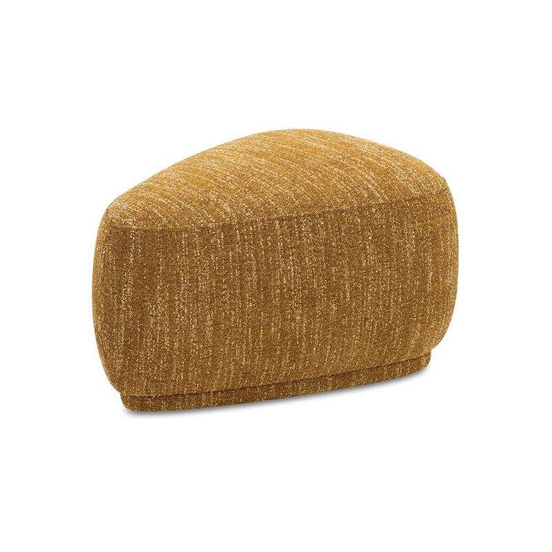 Mustard Yellow Tweed Rounded Triangle Cocktail Ottoman