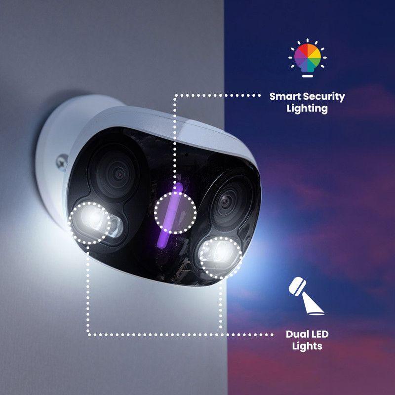 Lorex Lorex Wi-Fi 4K Dual-Lens Smart Security Camera with Smart Security Lighting, White, W891UAD-E