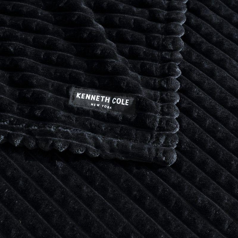 Kenneth Cole Textured Solid Plush Throw Blanket