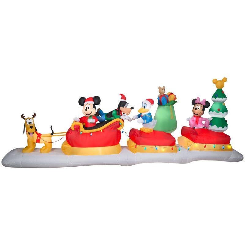 Animated Christmas Inflatable Mickey and Friends Sleigh Scene, 6 ft