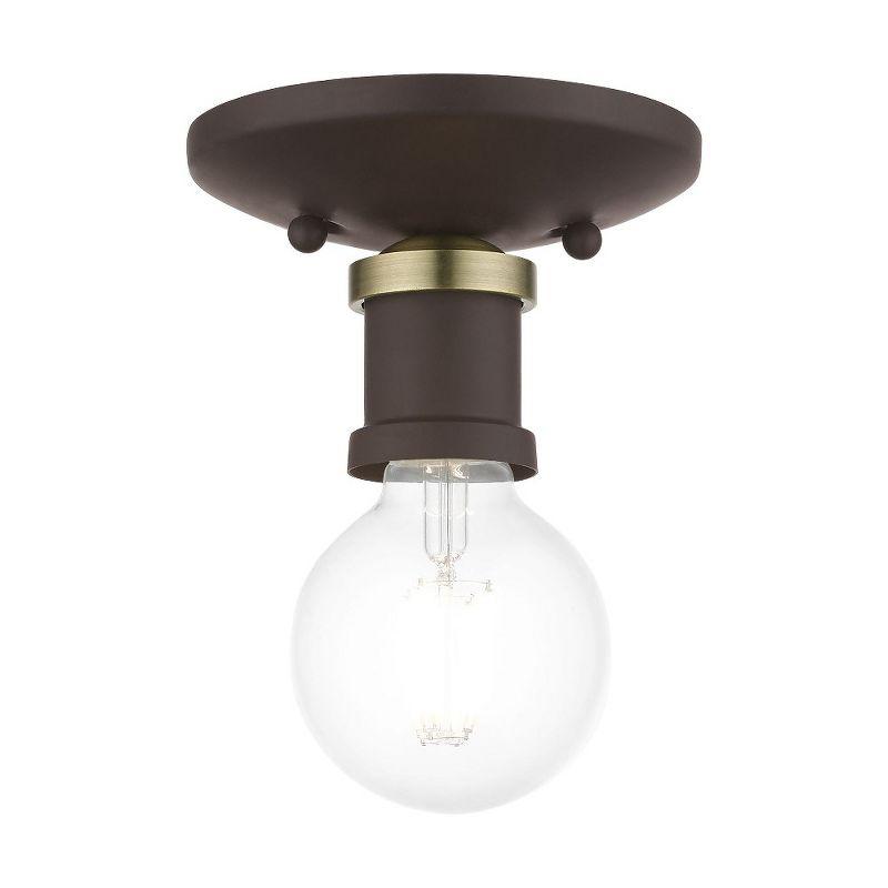 Livex Lighting Lansdale 1 - Light Flush Mount in  Bronze/Antique Brass