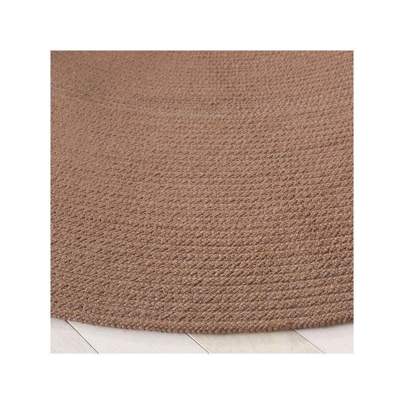 Braided BRD402 Hand Woven Area Rug - Brown - 3' round - Safavieh.