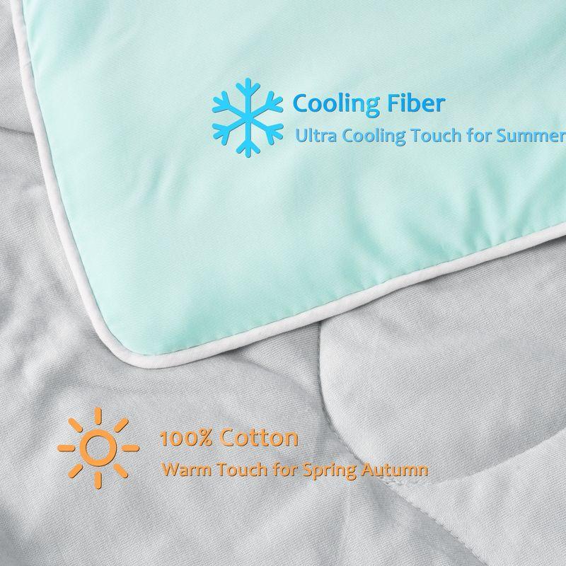 Catalonia Reversible Cooling Blanket, Lightweight Summer Comforter for Hot Sleepers, Silky Soft Summer Duvet Throw Size, 50 x 60 inches, Soft Breathable